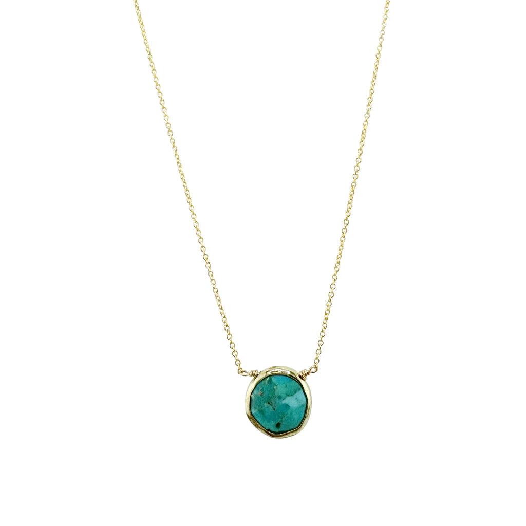 turquoise circles necklace in vermeil