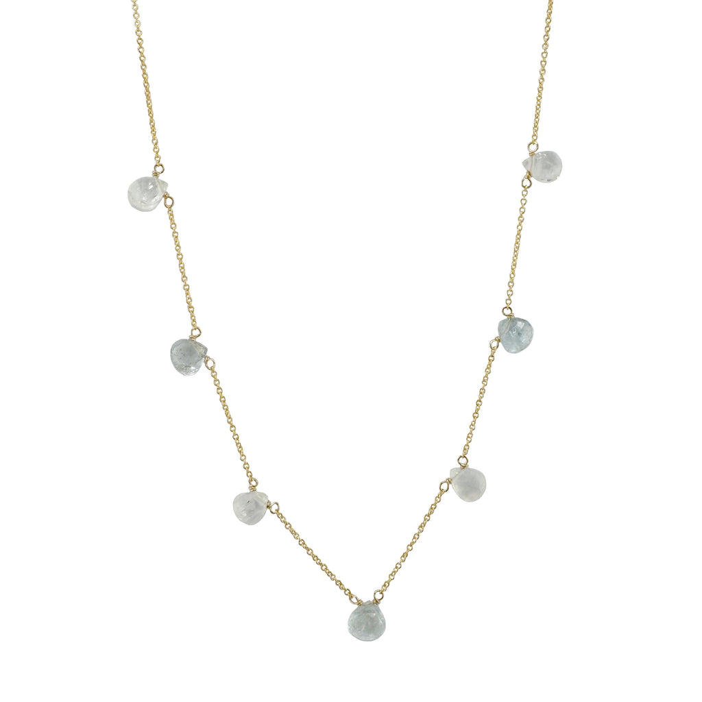 moss aqua & moonstone drops necklace in vermeil