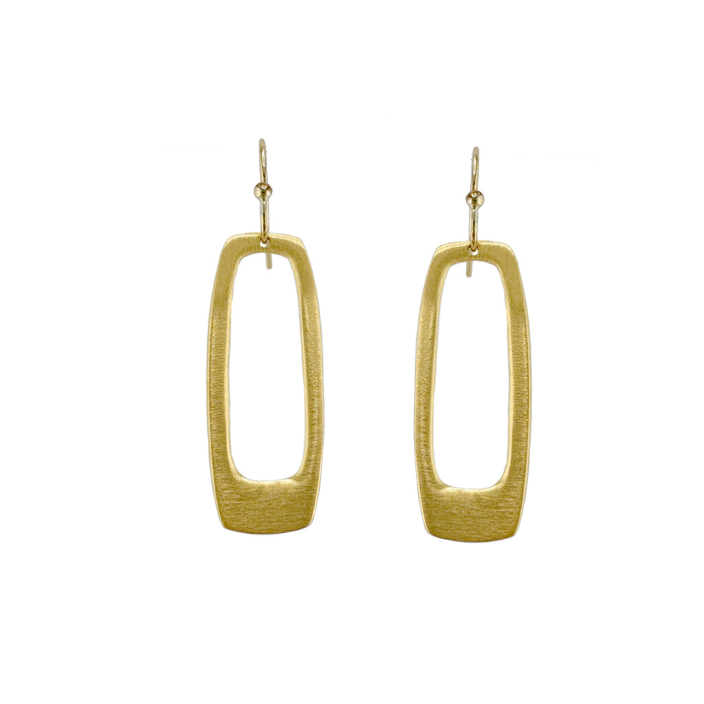 medium rectangle earrings in vermeil