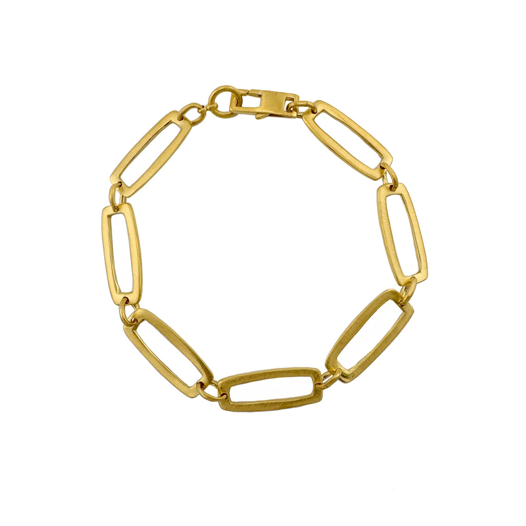 rectangle seven link bracelet in vermeil