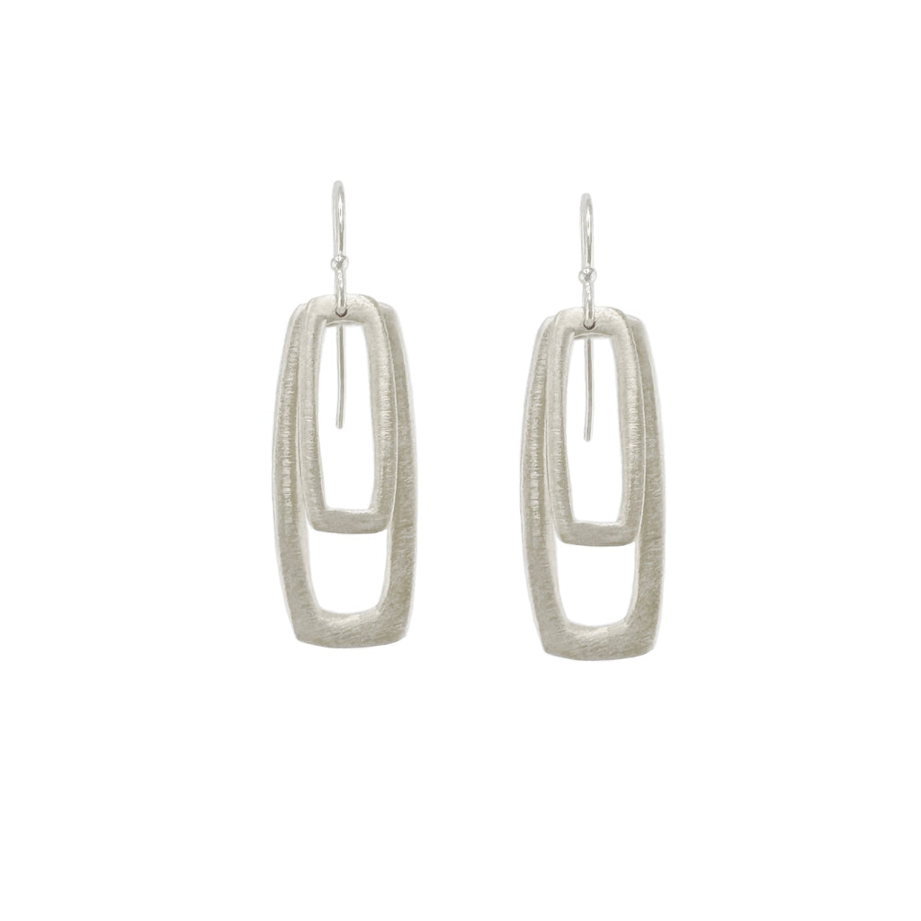 double rectangles earrings in silver