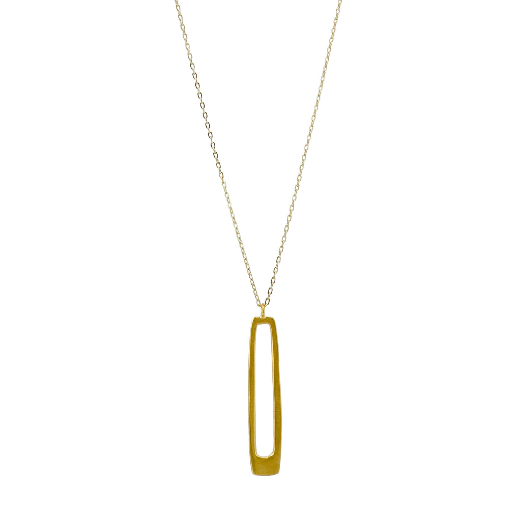 long rectangle on 24" chain necklace in vermeil