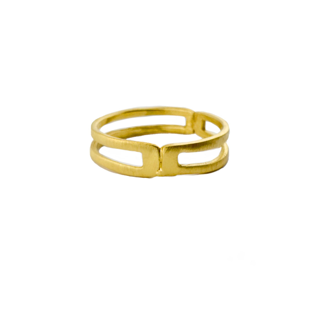 open rectagles ring in vermeil size 9