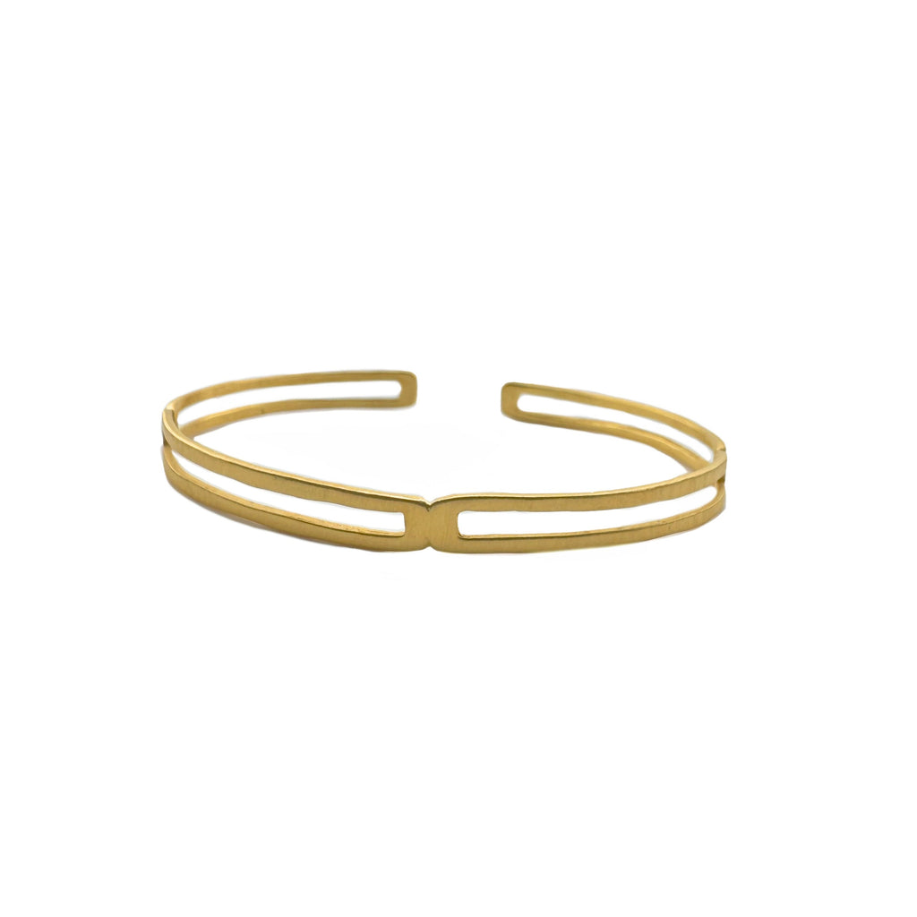 open rectangles cuff bracelet in vermeil