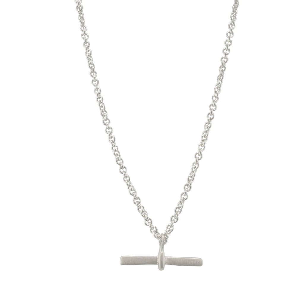 toggle charm necklace in silver