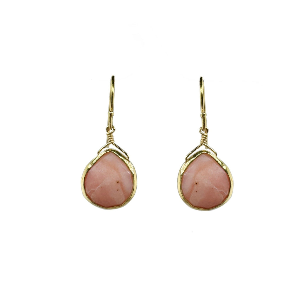 pink opal drops earrings in vermeil