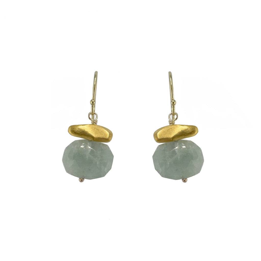 nugget w. aquamarine earrings in vermeil