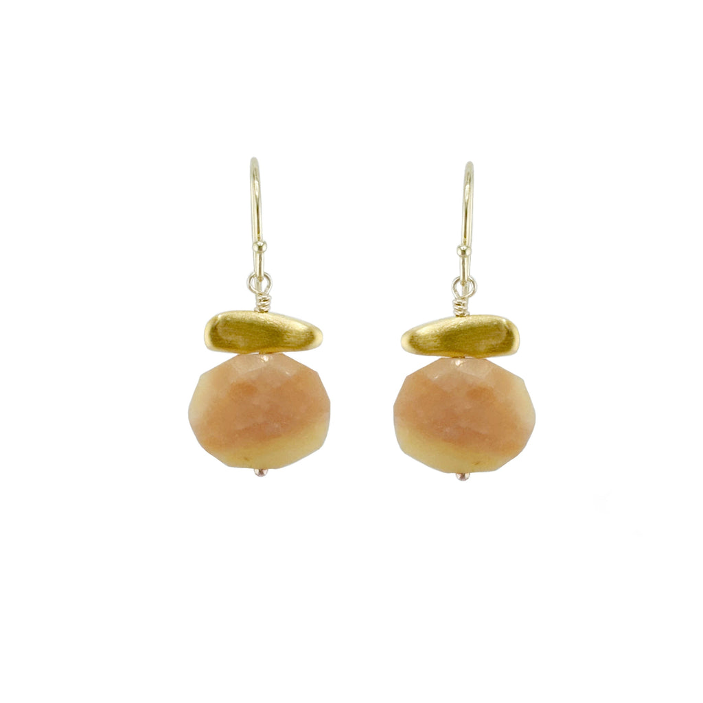 nugget w. pink opal earrings in vermeil