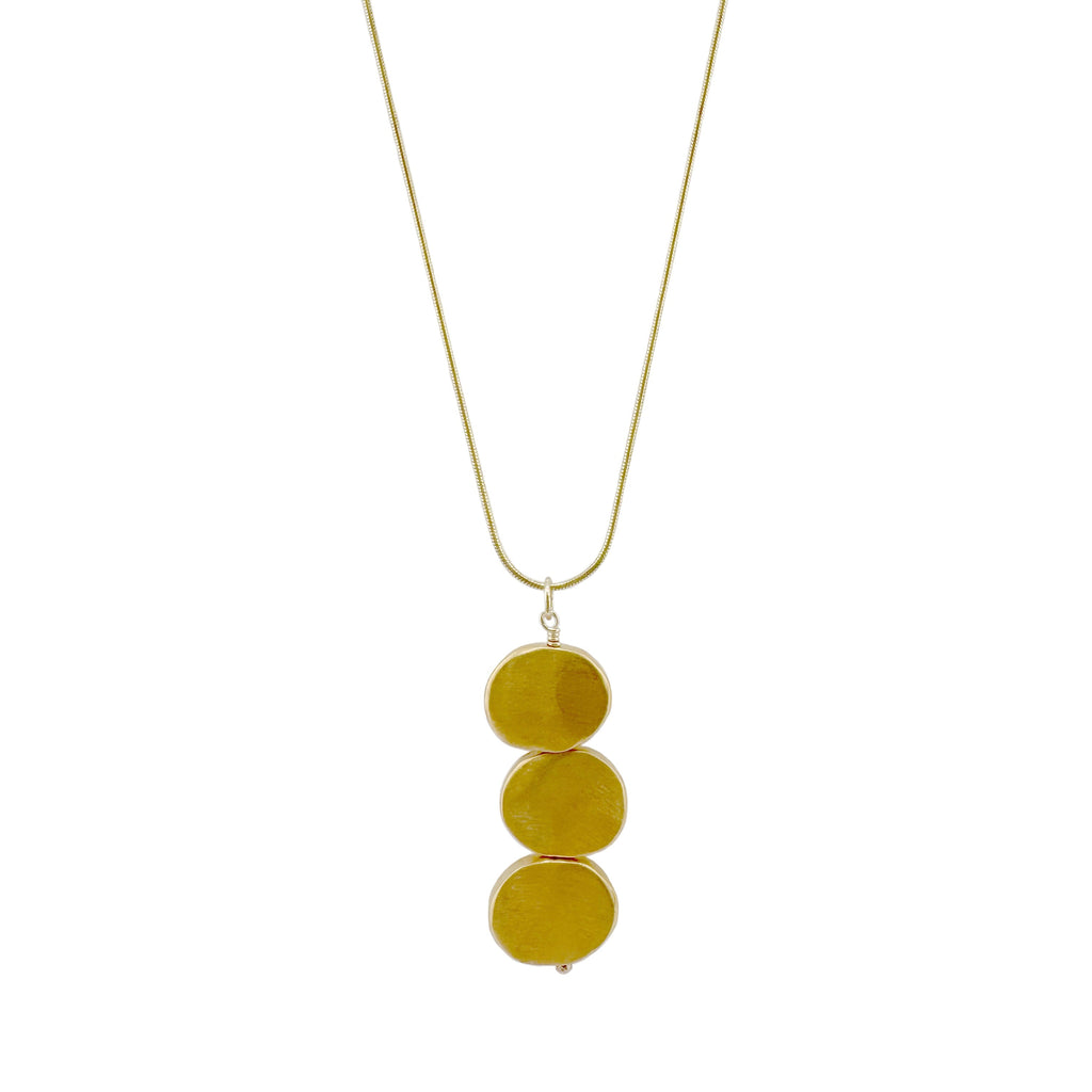 tripple stacked nuggets necklace in vermeil