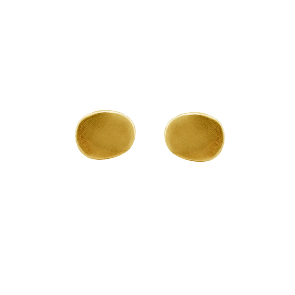 flat nugget posts earrings in vermeil