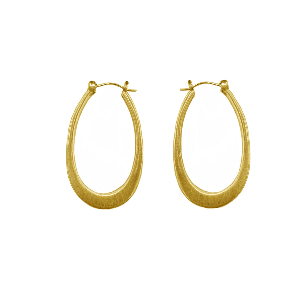 medium oval hoops earrings in vermeil