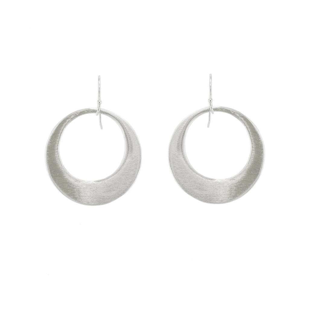 large circle earrings in silver