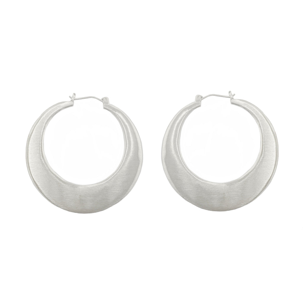 x-large circle hoops earrings in silver