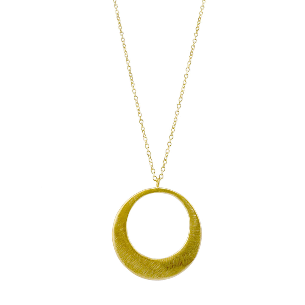 x-large circle on 32" chain necklace in vermeil