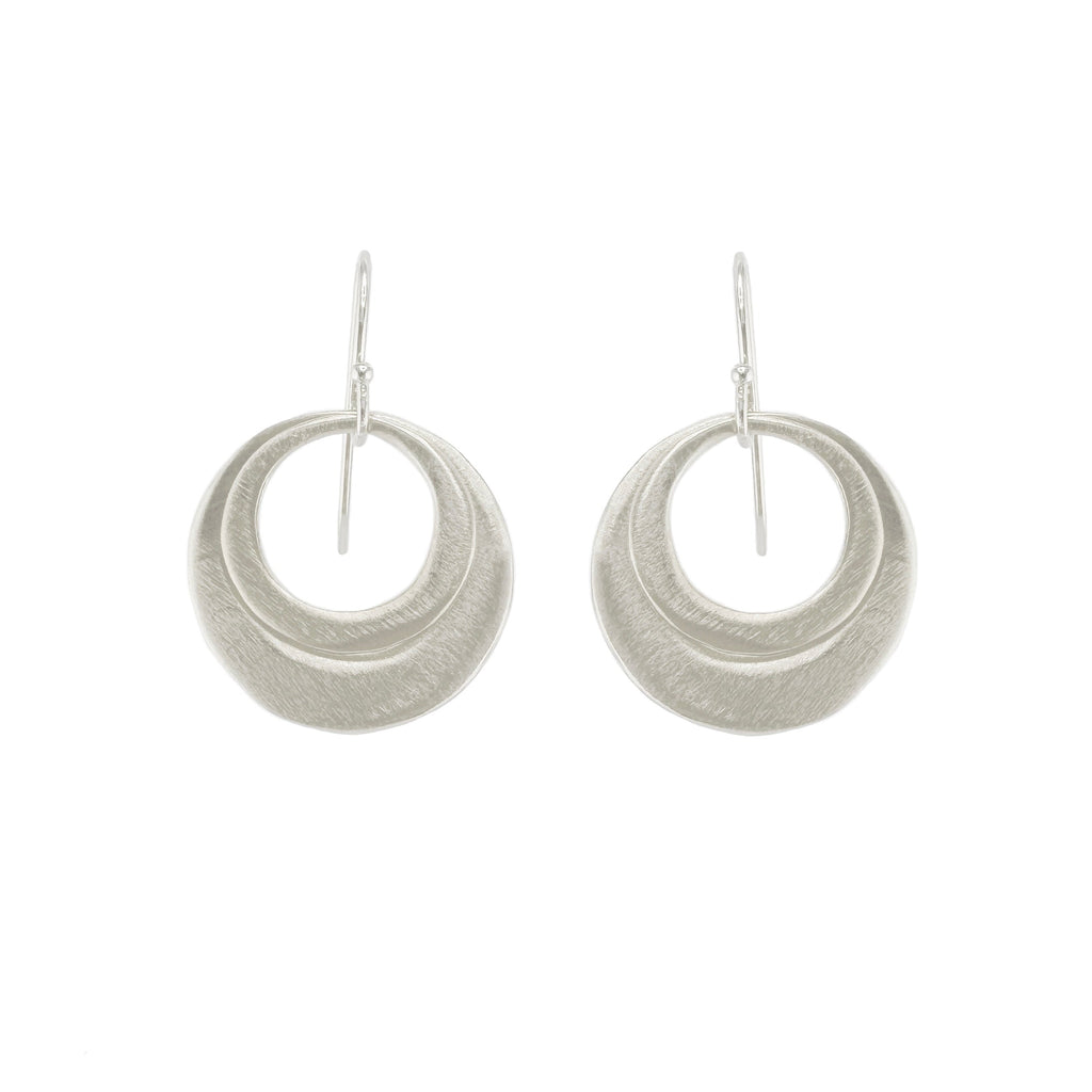 double small & medium circles earrings in silver