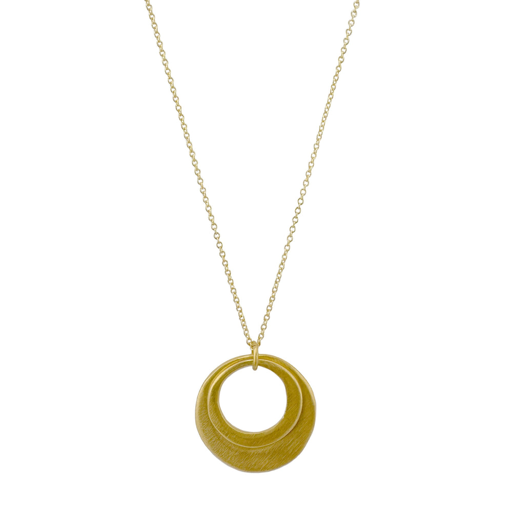 double small & medium circles necklace in vermeil