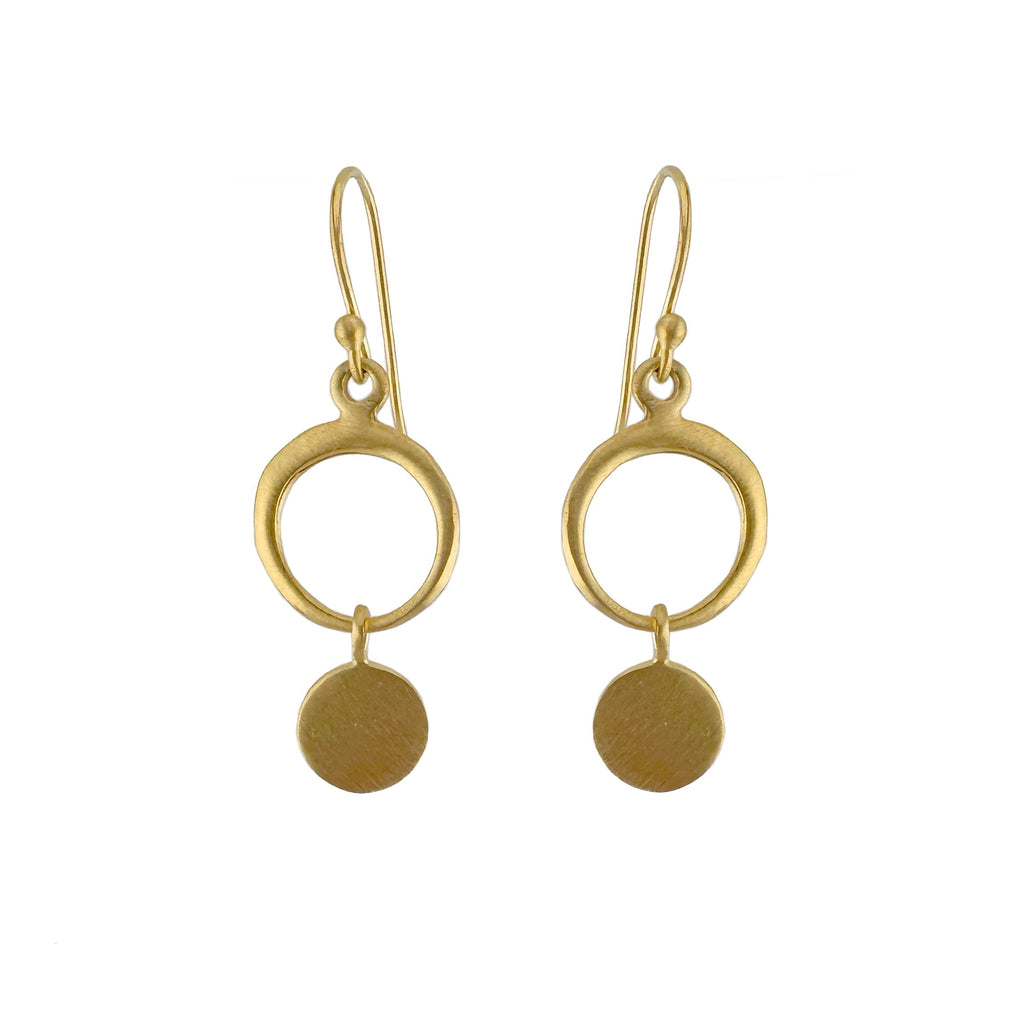 circles w. charm earrings in vermeil