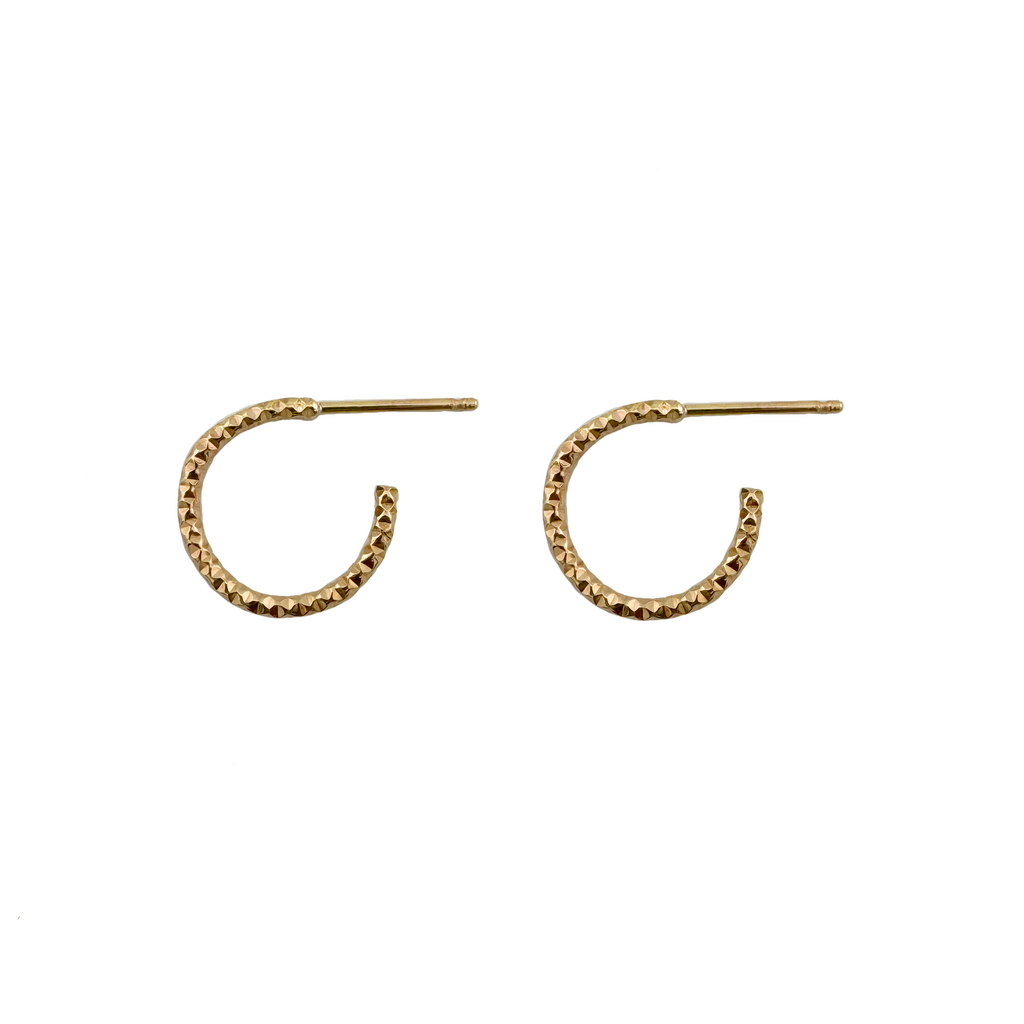 textured mini hoops. vermeil earrings