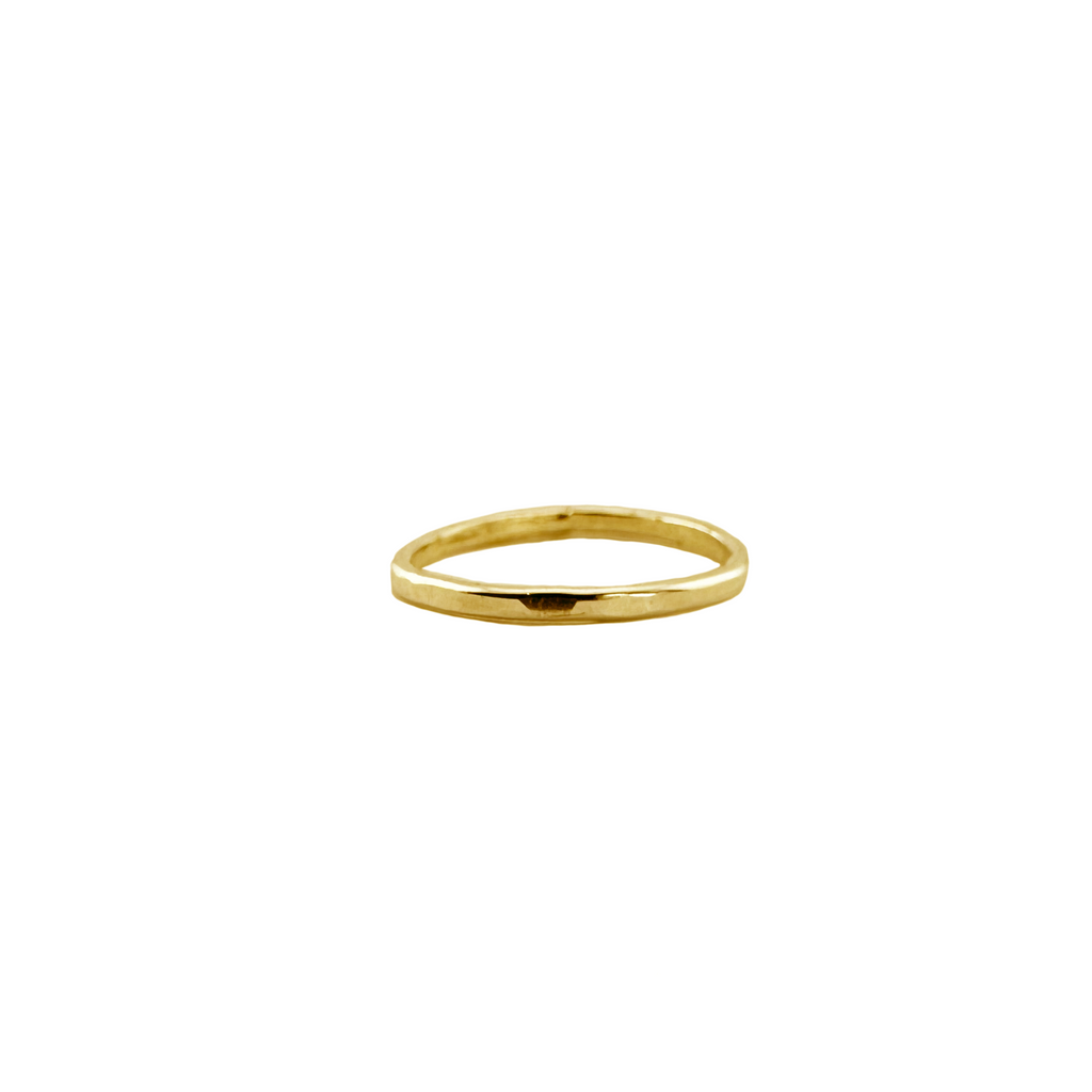 faceted hammered stacker. gold fill ring