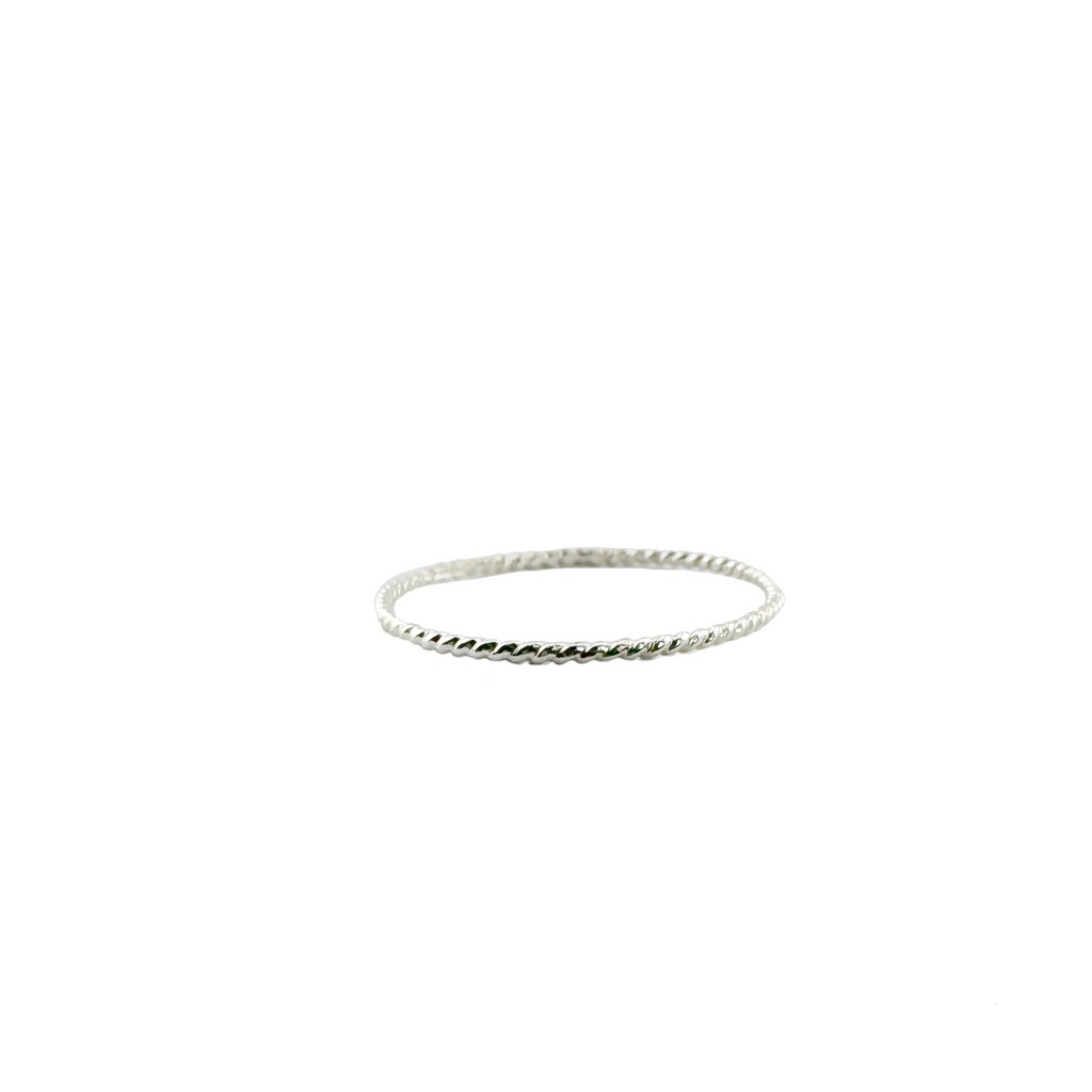 petite rope stacker. silver ring