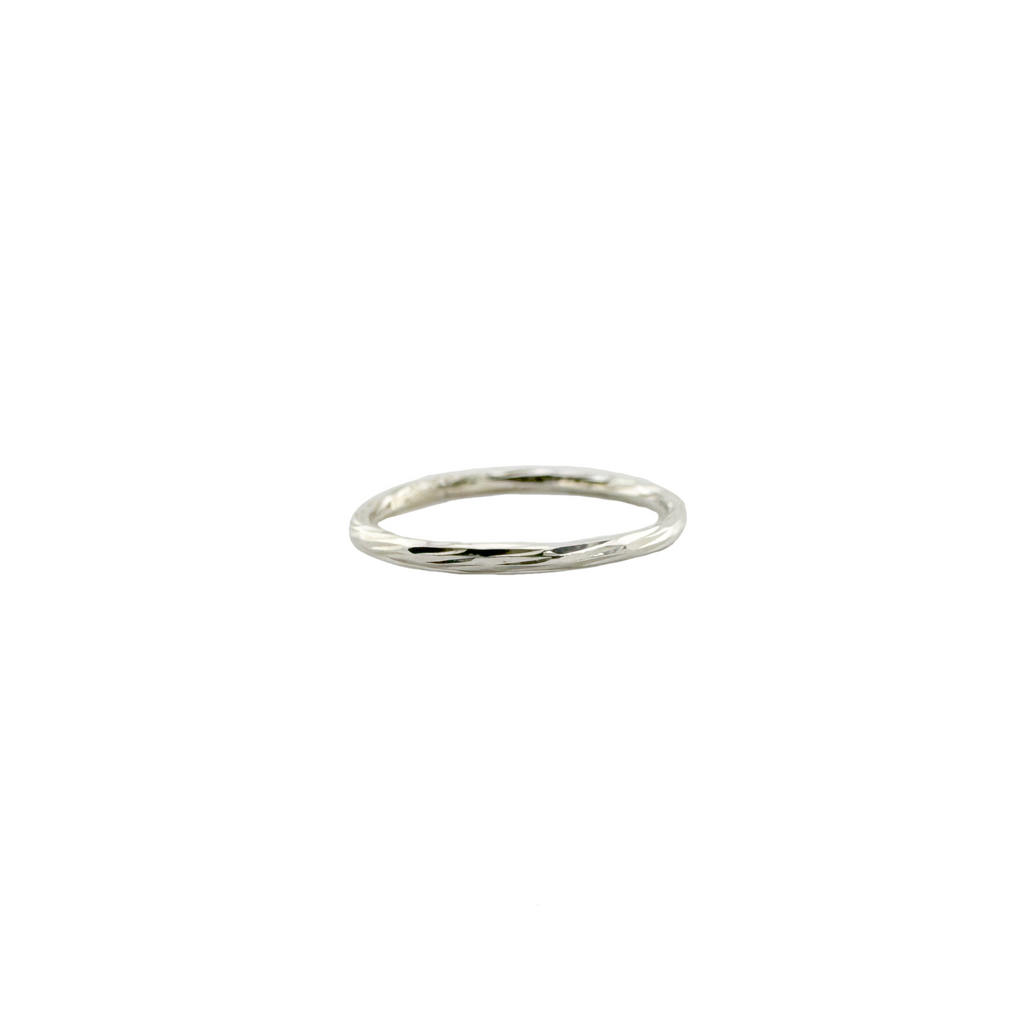 twist textured stacker. silver ring