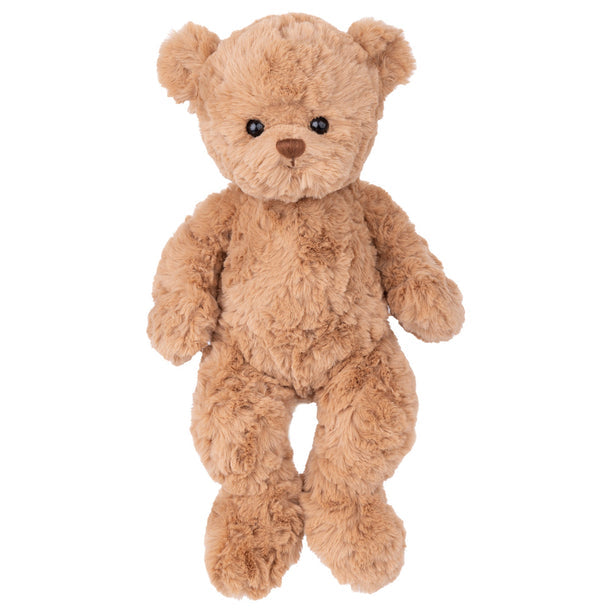 Brown teddy bear on a white background