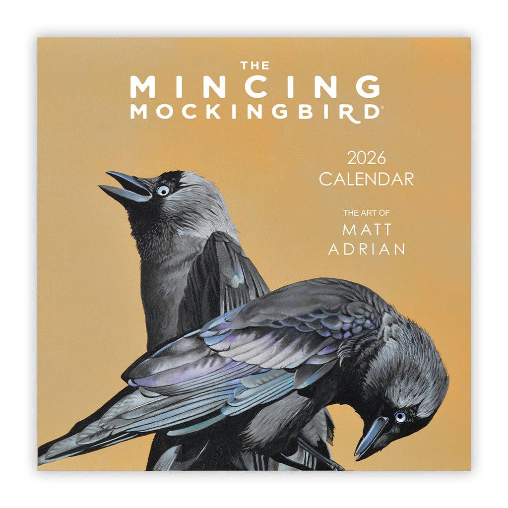 2026 calendar cover with two birds on a beige background