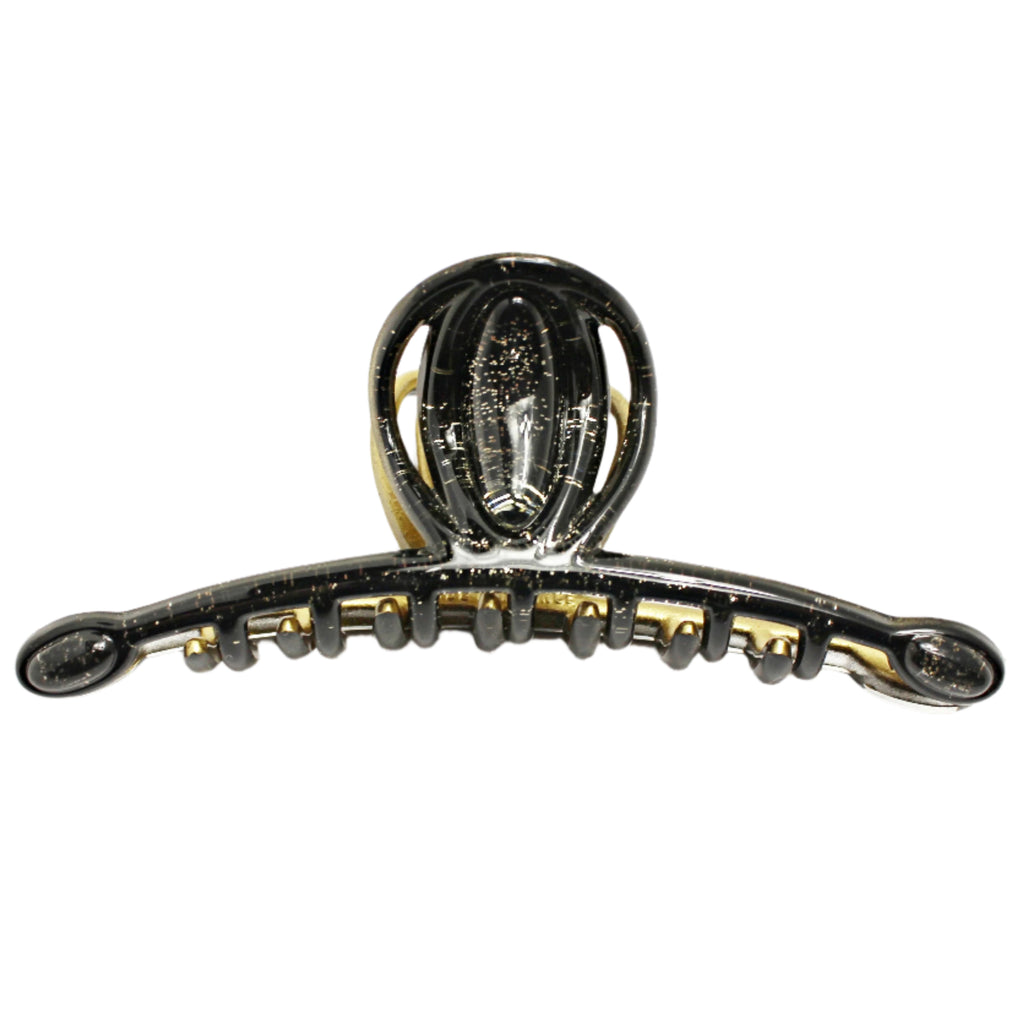 Black hair clip on a white background