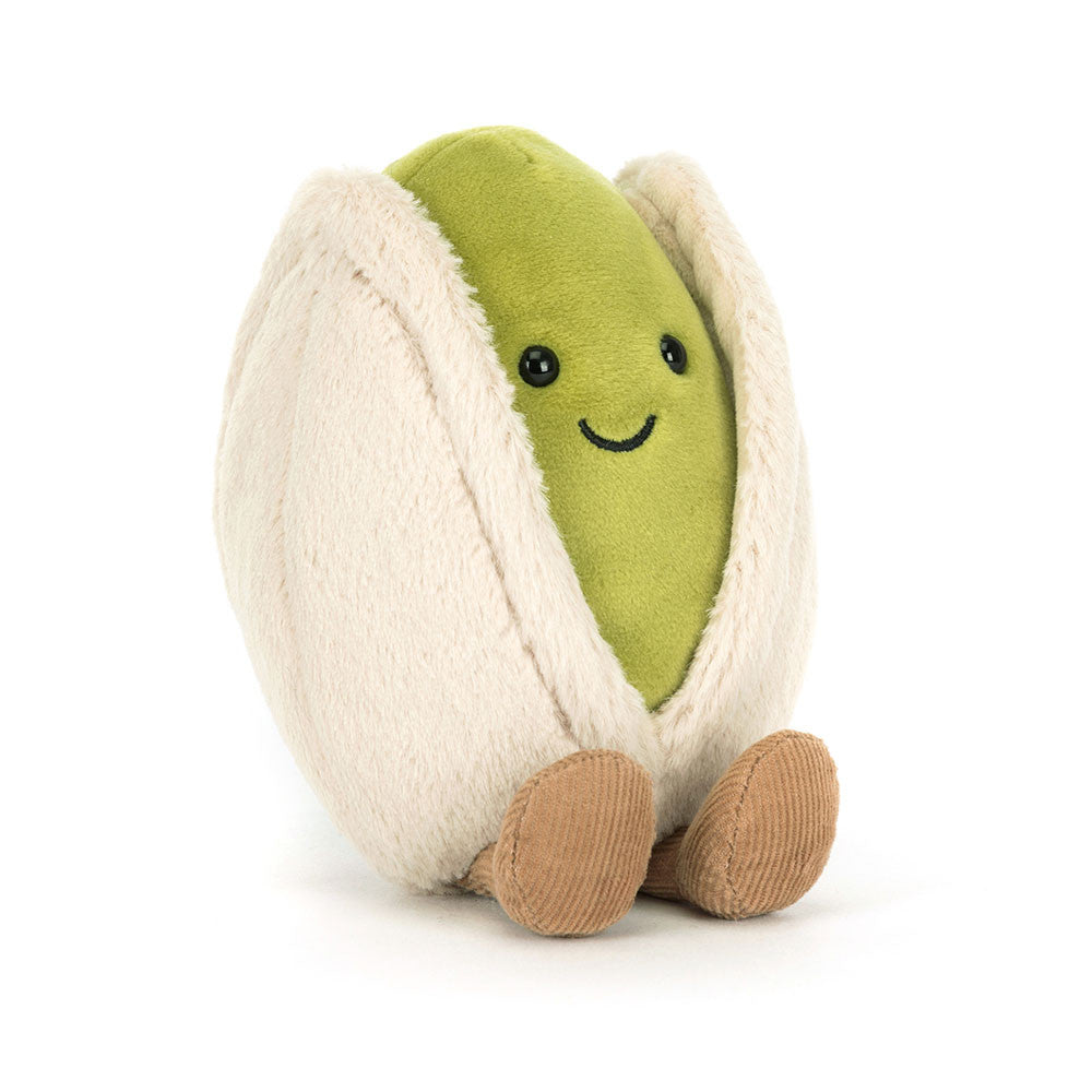 plush smiling open pistachio with legs