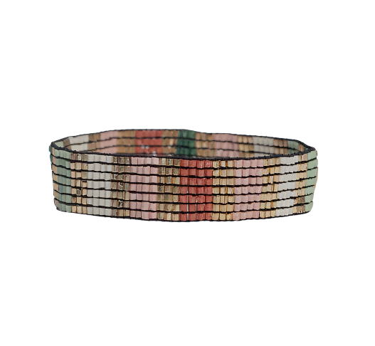 Alex Vertical Lines Beaded Stretch Bracelet in desert 