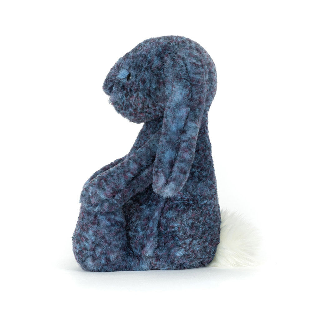 blue bunny with mottled fur side view