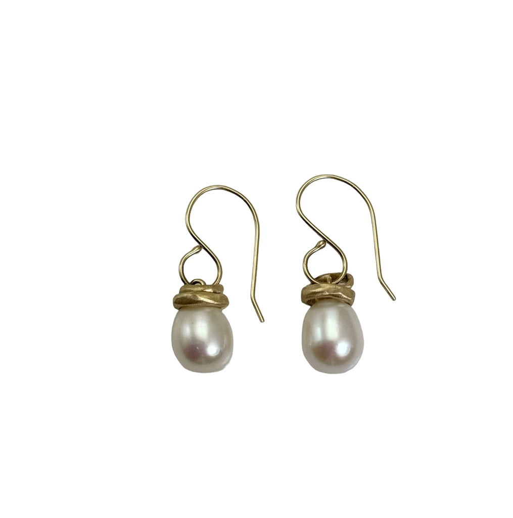 Cultured White Pearl Earrings