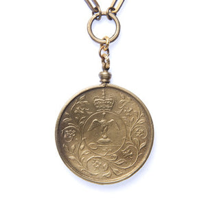 Elizabeth Coin Necklace charm front