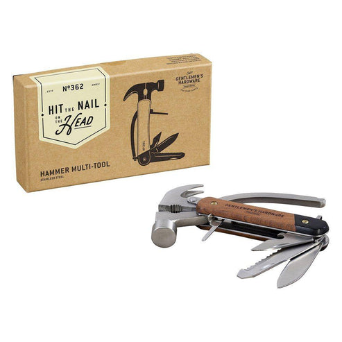 hammer multi tool with box behind it