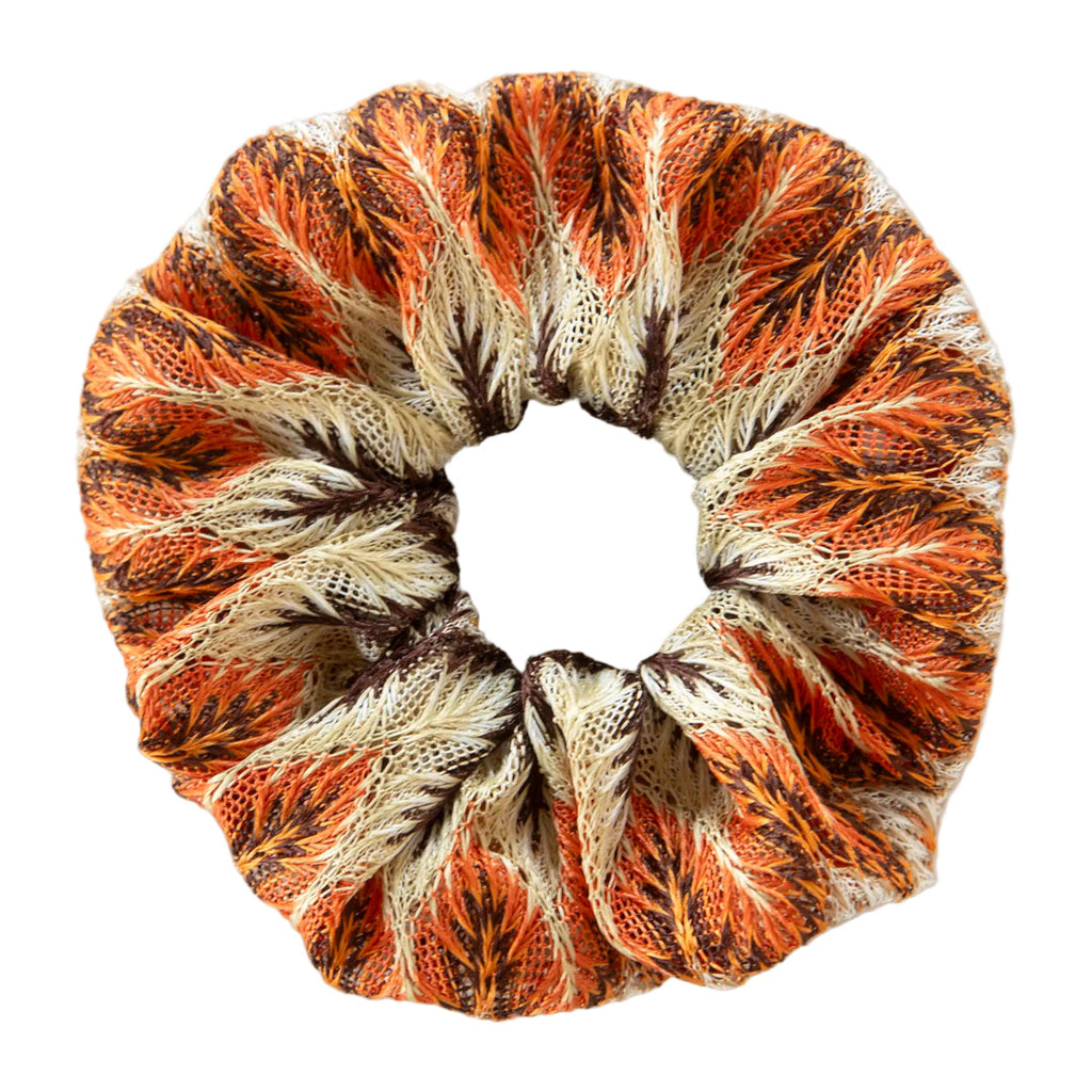 Multicolored scrunchie on a white background