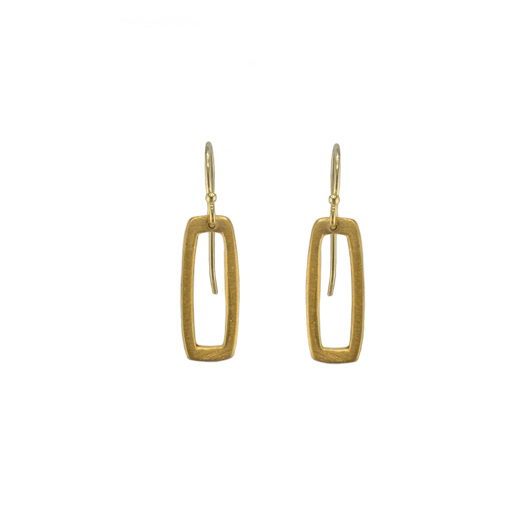 small rectangle earrings in vermeil