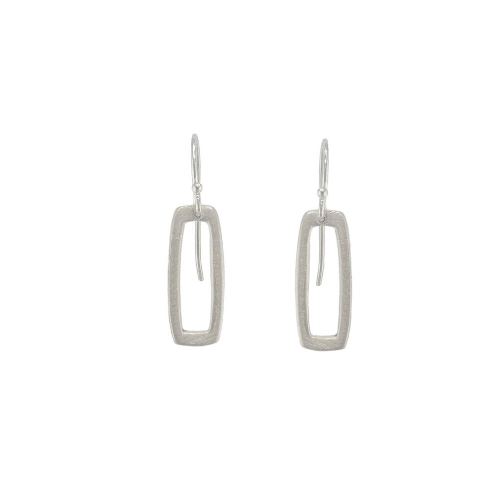 small rectangle earrings in silver