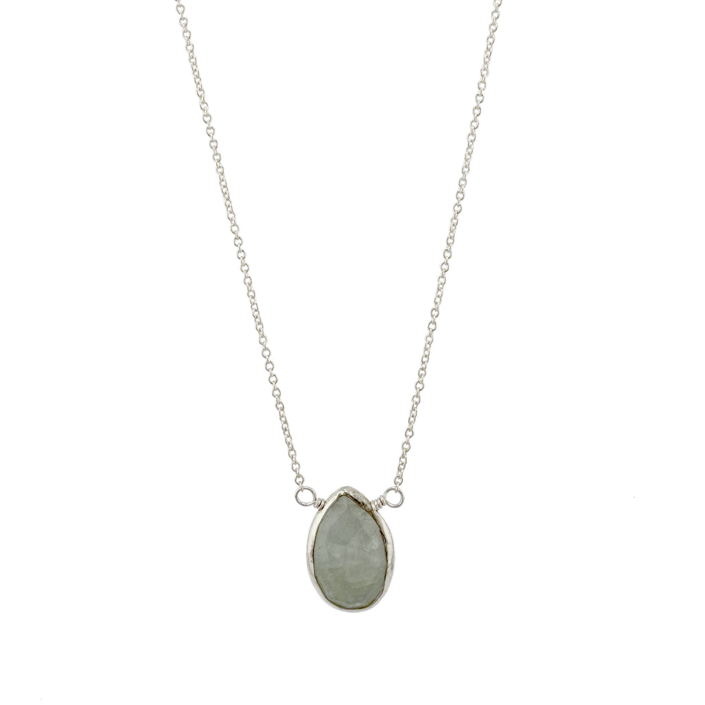 aquamarine drop necklace in vermeil