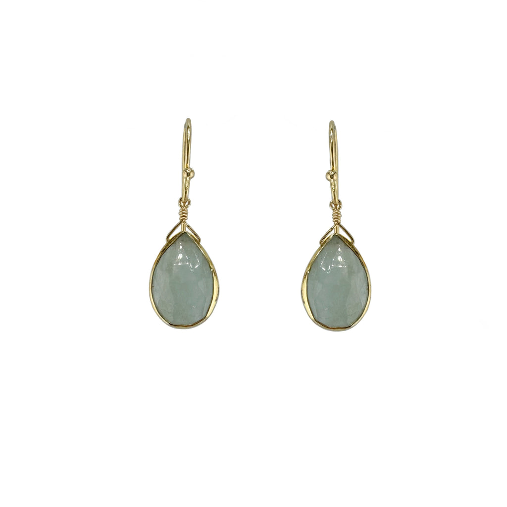 aquamarine drops earrings in vermeil