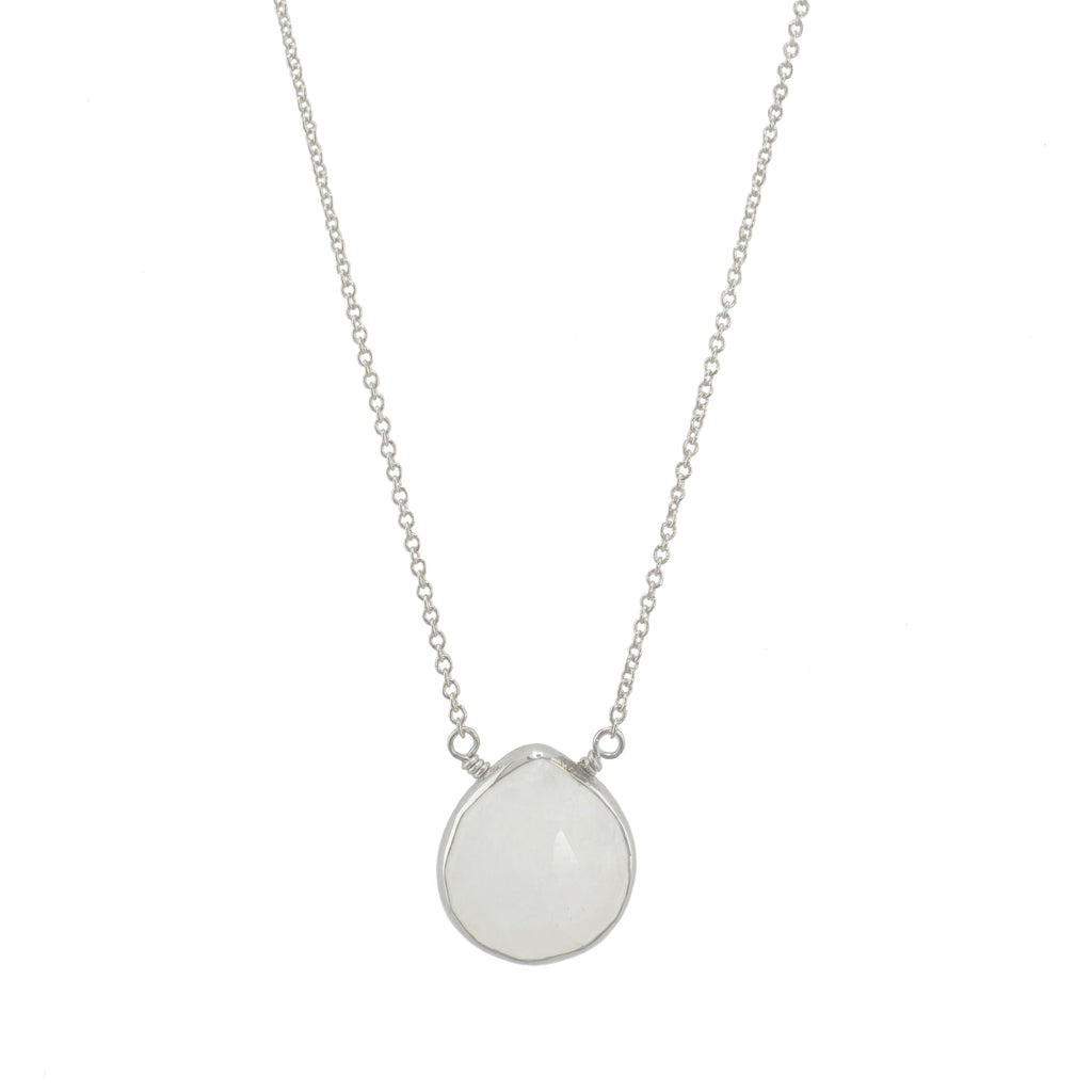 moonstone  drop necklace in silver