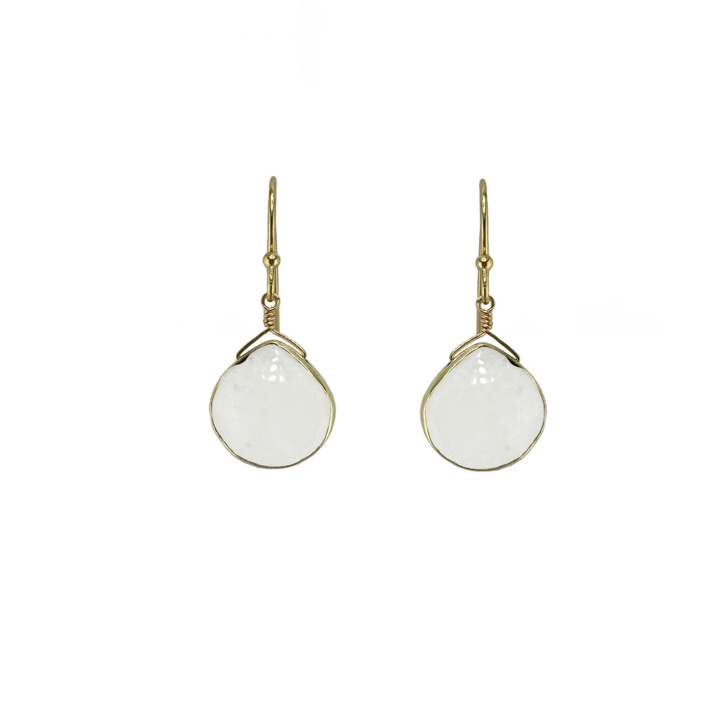 moonstone drops earrings in vermeil