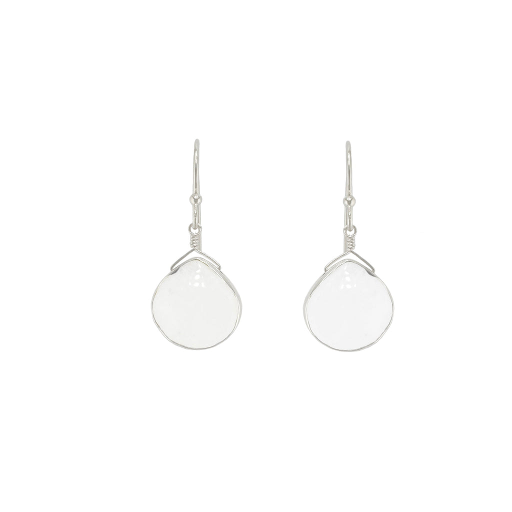 moonstone drops earrings in silver