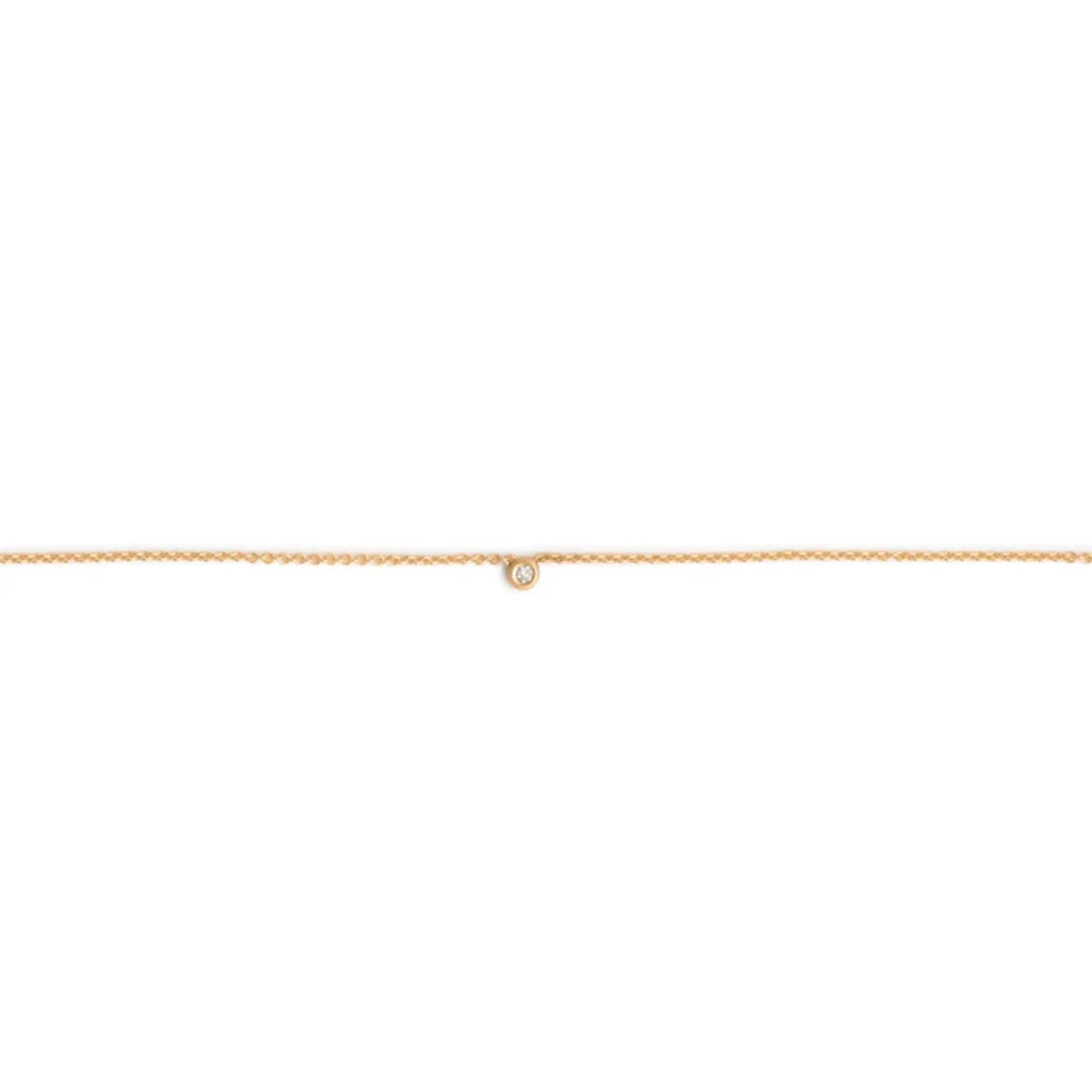 Itty Bitty Circle 14k gold Bracelet with Diamond