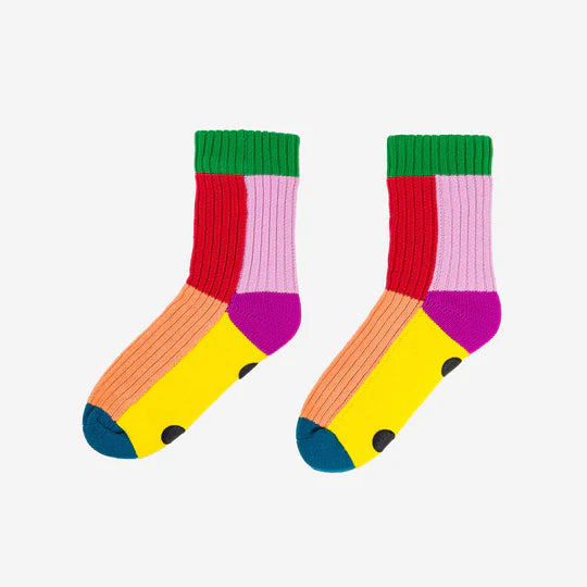 Kaleidoscope House Socks Peach Red