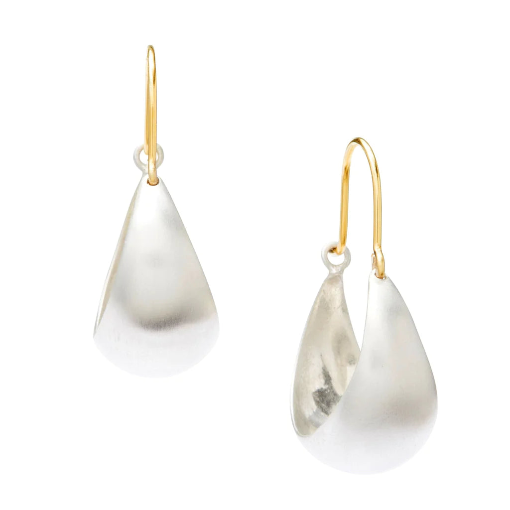 Large Half Moon Hoop Earrings 14k and sterling silver