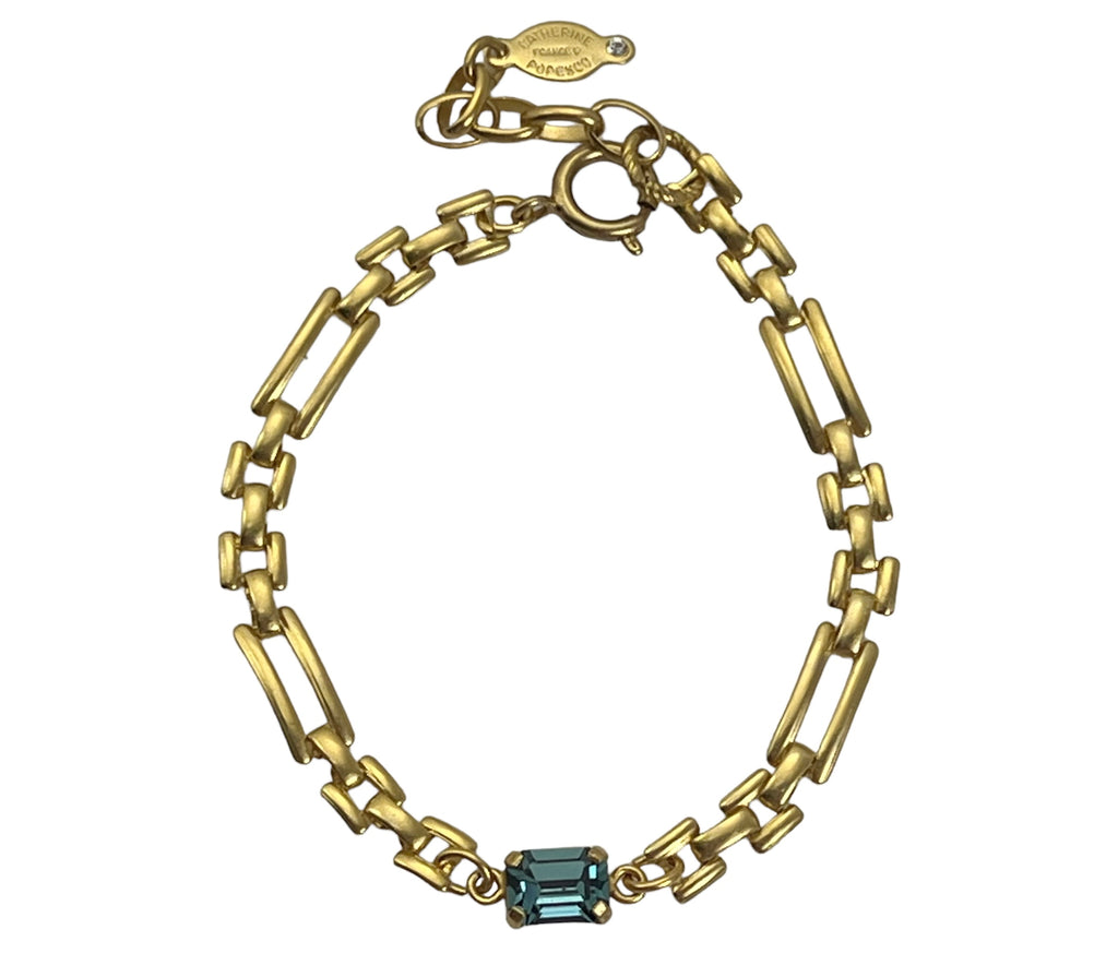 Rectangle_Link_with_Crystal_Bracelet_Aqua