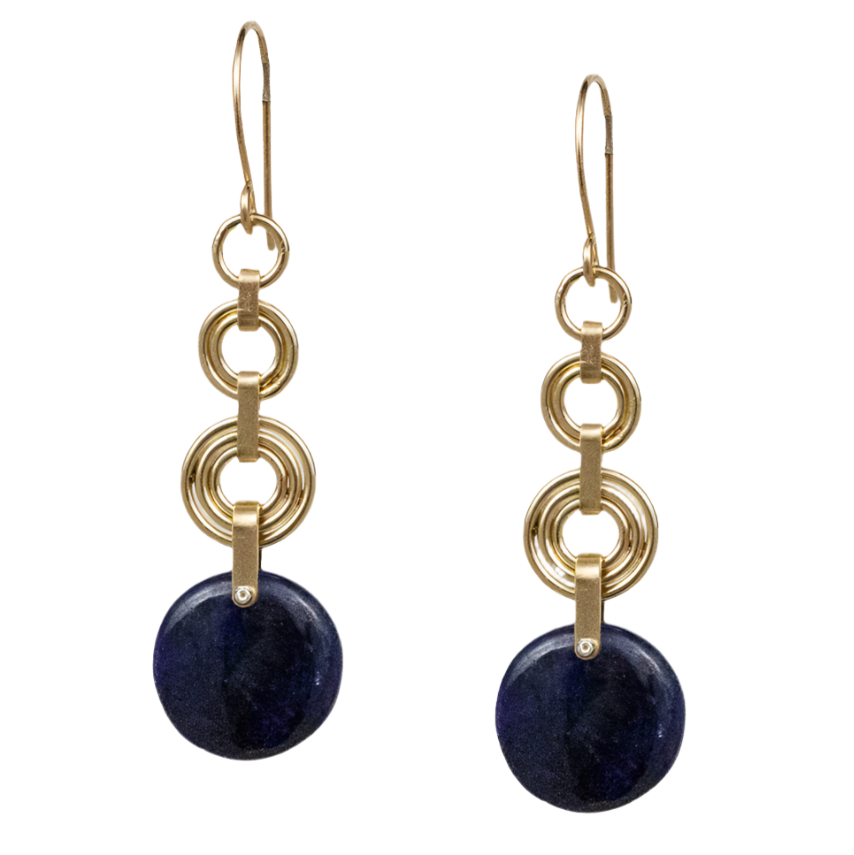 blue saphire saturn earrings 