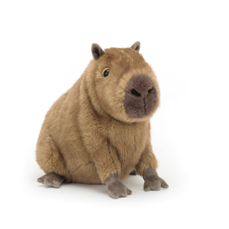 Plush toy capybara on a white background