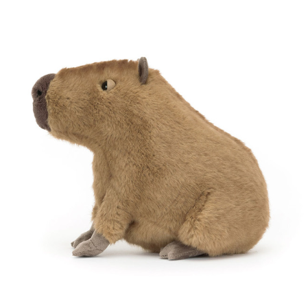 Stuffed toy capybara on a white background