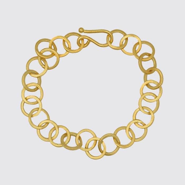 Thick Circle Link Chain Bracelet gold